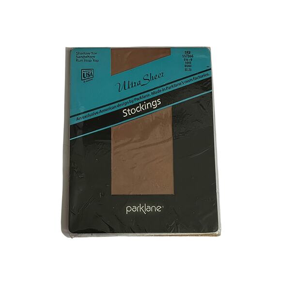 1985 Parklane Ultra Sheer Beige Nylon Sandalfoot Stockings Size 8-1/2 -9 NIP - Picture 1 of 3